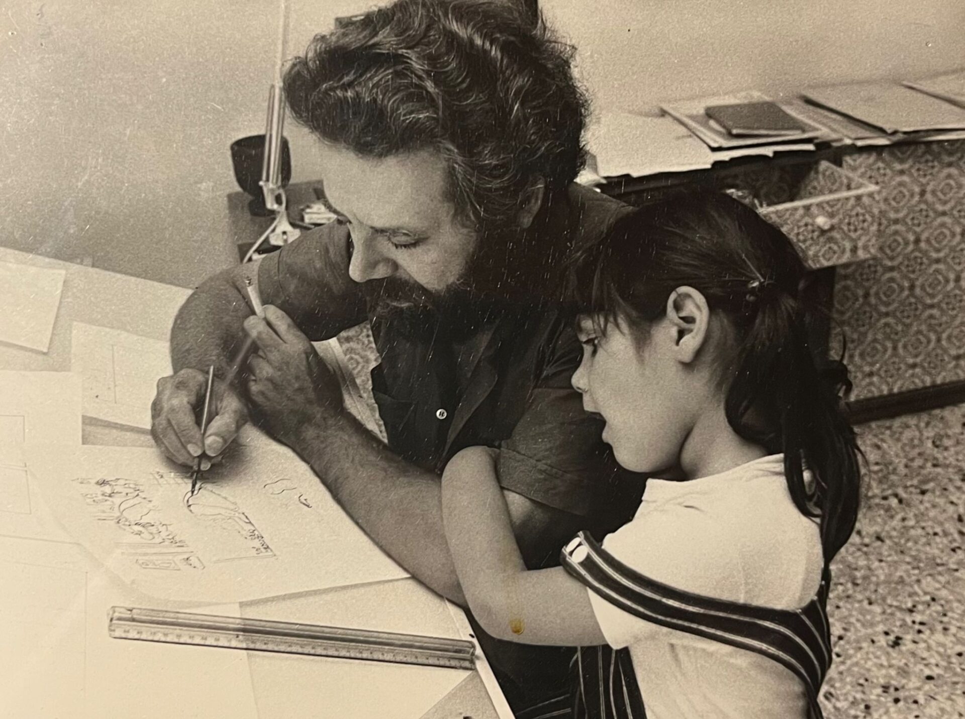 sergio staino con la figlia